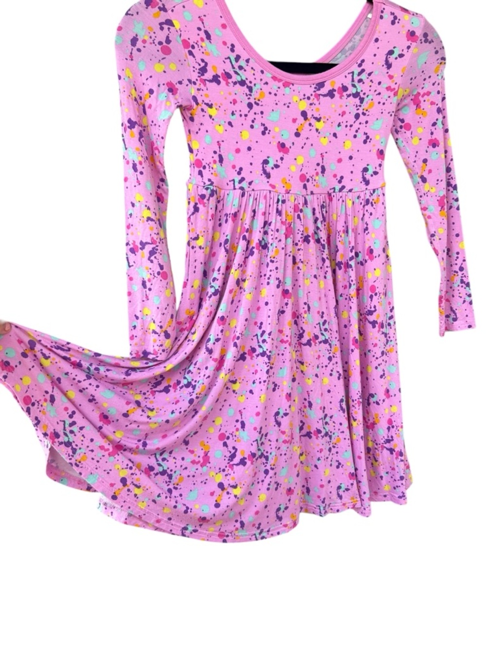 Little Sleepies Girls' Pink Dress Paint Splatter Play Line Bamboo 8‎ Years - Picture 2 of 4